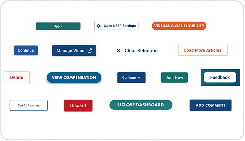 Screenshot of inconsistent button styles used across UWM products before Dream